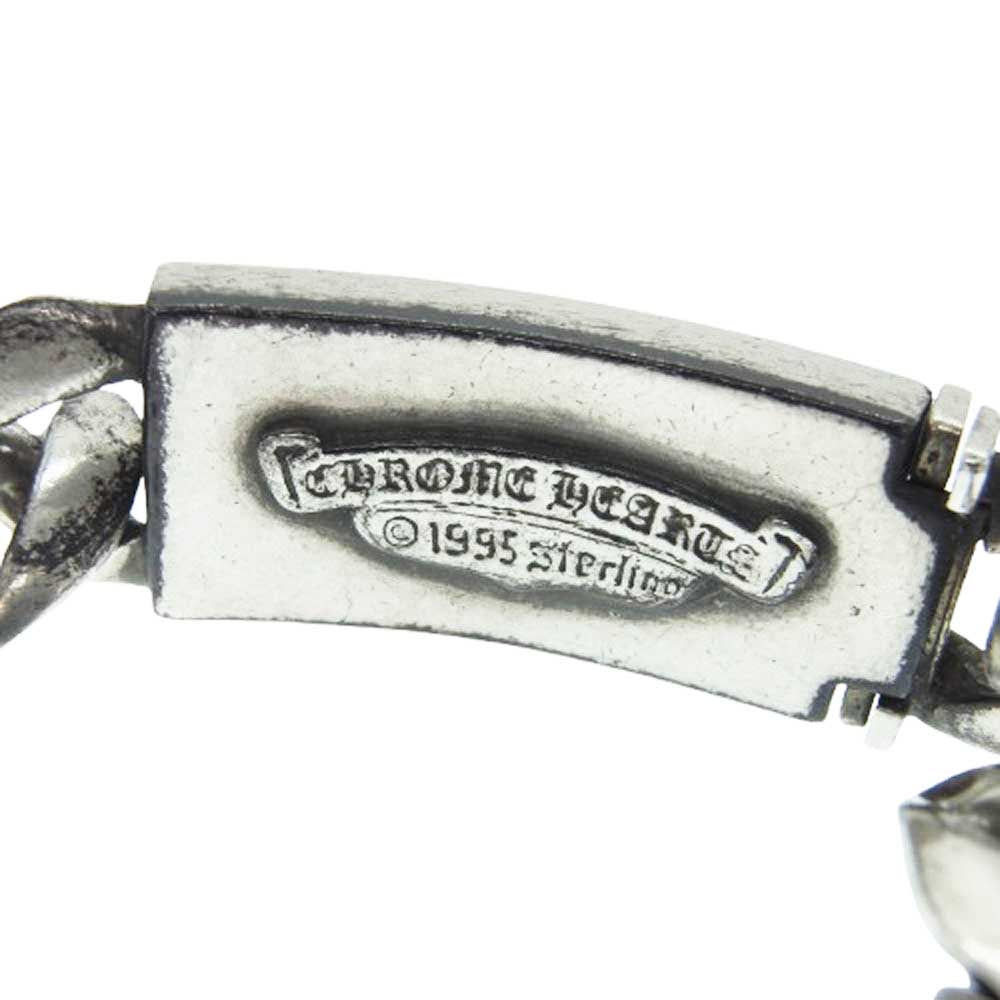CHROME HEARTS クロムハーツ（原本無） ID FLRL HEART DBL FLRL DGGR オールドフローラルハート ダガーハート ダブル IDクラシック リンク ブレスレット【中古】