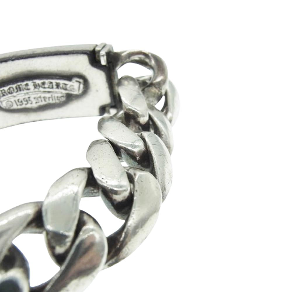 CHROME HEARTS クロムハーツ（原本無） ID FLRL HEART DBL FLRL DGGR オールドフローラルハート ダガーハート ダブル IDクラシック リンク ブレスレット【中古】