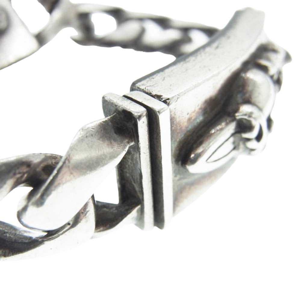 CHROME HEARTS クロムハーツ（原本無） ID FLRL HEART DBL FLRL DGGR オールドフローラルハート ダガーハート ダブル IDクラシック リンク ブレスレット【中古】