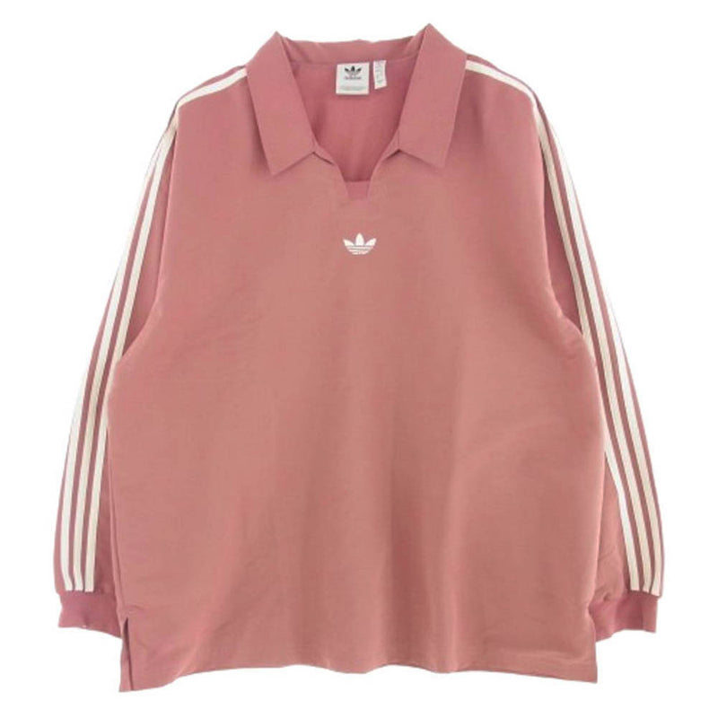 adidas アディダス IY7375 RUGBY POLO SHIRT ラグビーポロシャツ 長袖シャツ ピンク系 2XL【中古】