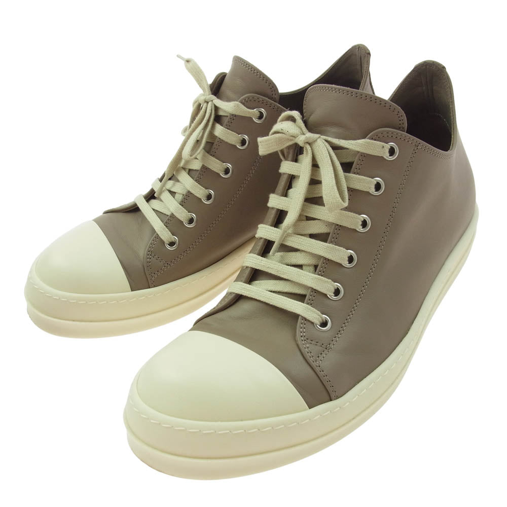 Rick Owens リックオウエンス RU01E5891 LCO LOW SNEAKS RAMONES スニーカーズ ラモーンズ レザー ローカット スニーカー ベージュ系 42【中古】