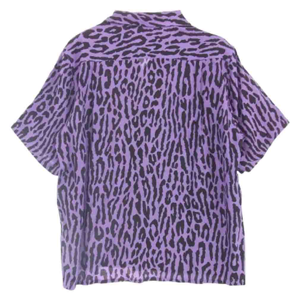 WACKO MARIA ワコマリア 22ss 22SS-WMS-HI05 HAWAIIAN SHIRT レオパード 柄 半袖 シャツ パープル系 M【美品】【中古】