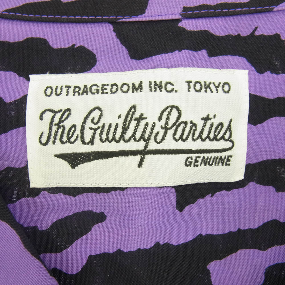 WACKO MARIA ワコマリア 22ss 22SS-WMS-HI05 HAWAIIAN SHIRT レオパード 柄 半袖 シャツ パープル系 M【美品】【中古】