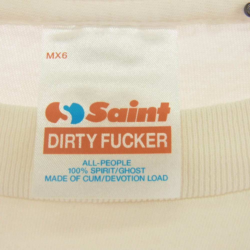 SAINT MICHAEL セントマイケル 25ss SM-HR8-0000-019 LOVE SONG SS TEE ヴィンテージ加工 半袖 Tシャツ ホワイト系 XXL【中古】
