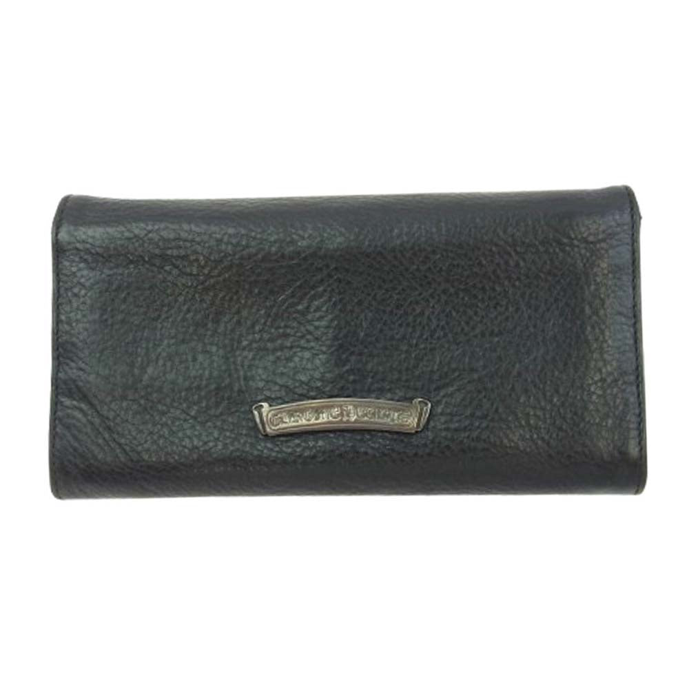 CHROME HEARTS クロムハーツ（原本無） ブラックシンフォニーギャランティ付属 JUDY WALLET ジュディ ウォレット ヘビーレザー クロスボタン ブラック系【中古】