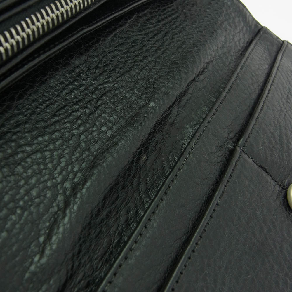 CHROME HEARTS クロムハーツ（原本無） ブラックシンフォニーギャランティ付属 JUDY WALLET ジュディ ウォレット ヘビーレザー クロスボタン ブラック系【中古】