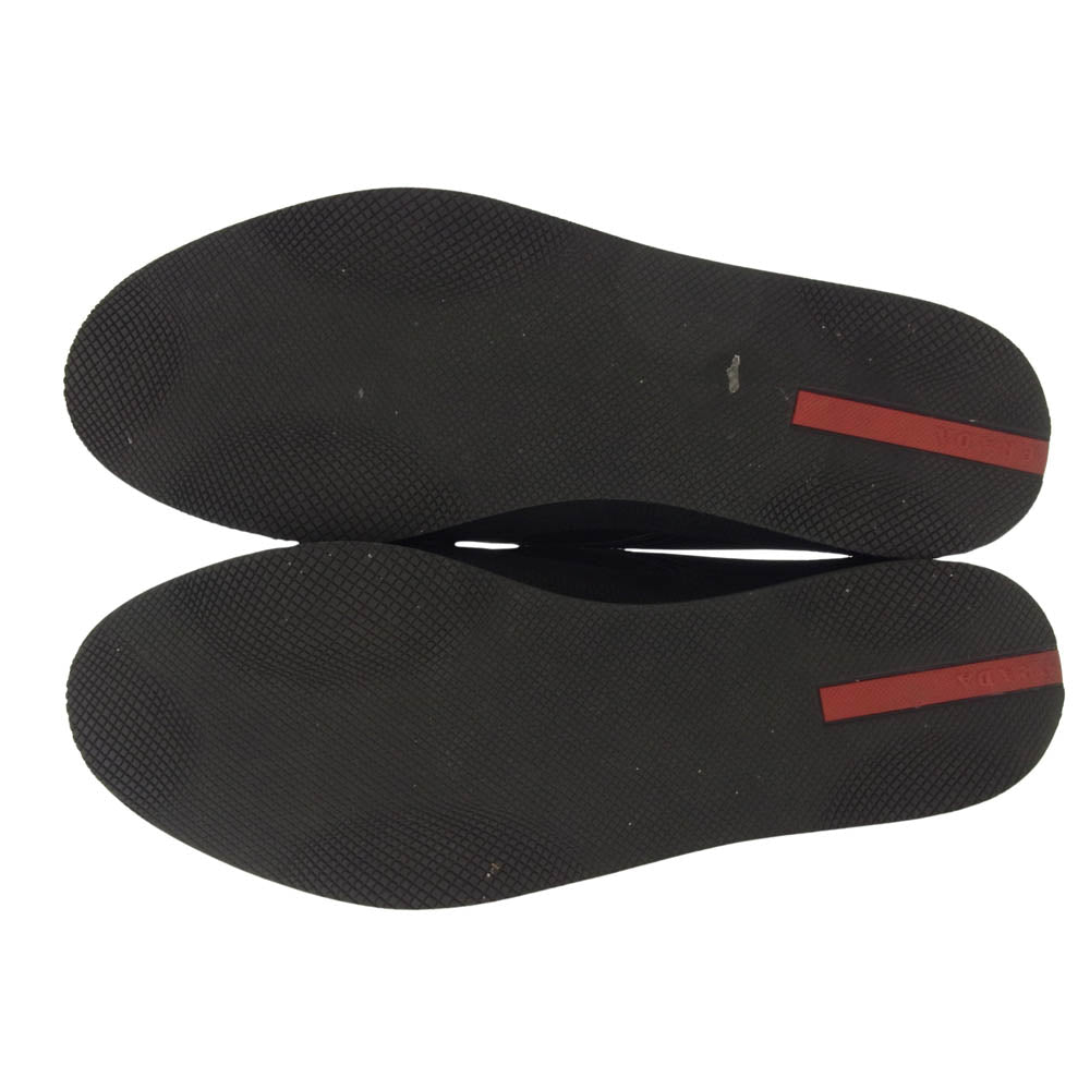 PRADA SPORTS プラダスポーツ 3114 レザー切替 ナイロン ローカットスニーカー ブラック系 4E【美品】【中古】