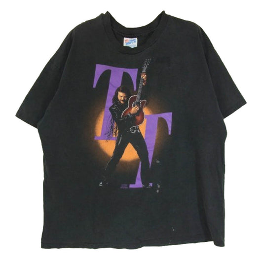 ヴィンテージ 90's Travis Tritt プリント Tシャツ バンドT 半袖カットソー ブラック系 XL【中古】