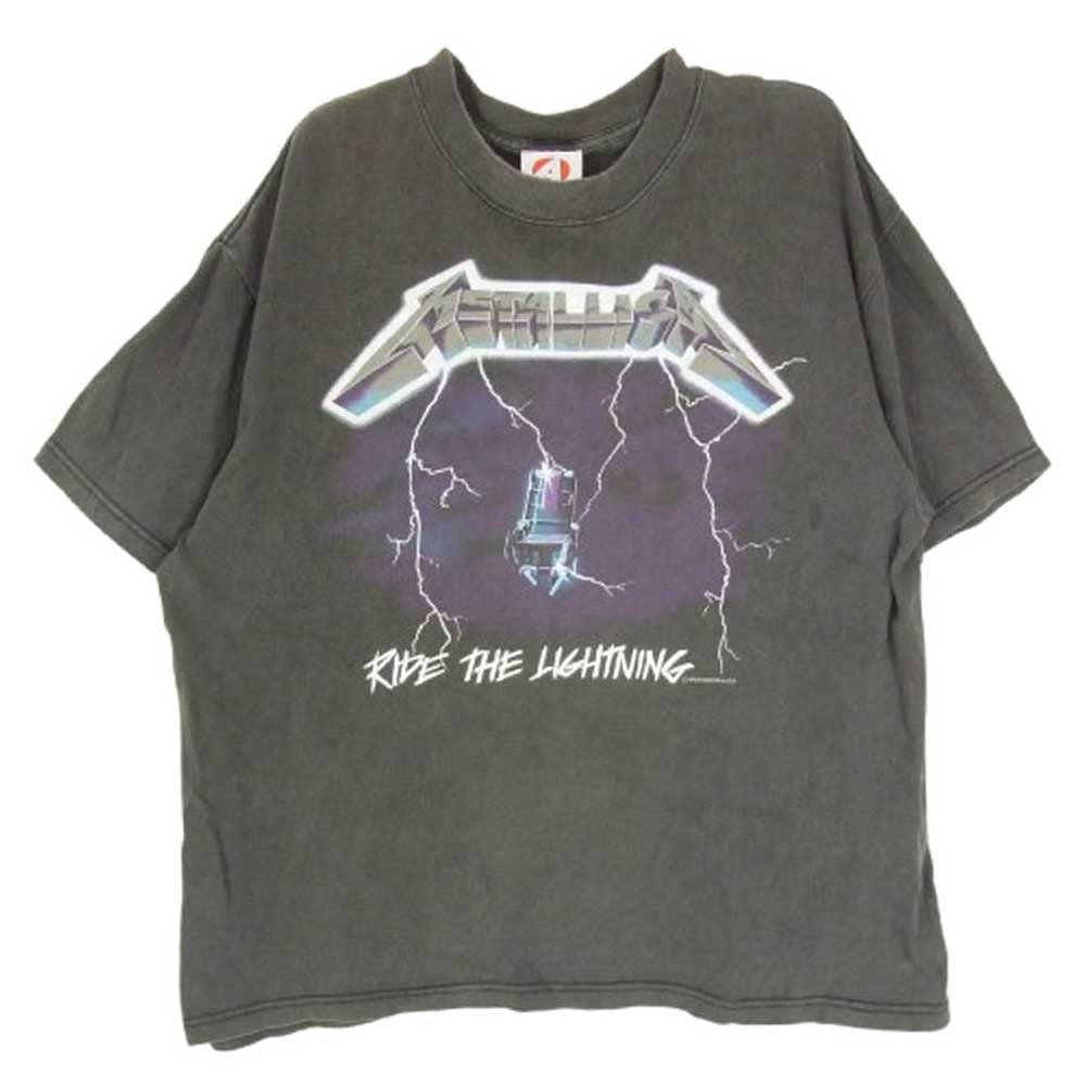 ヴィンテージ 1989 80s 90s ACMEボディ Ride the Lightning METALLICA メタリカ バンド Tシャツ ブラック系 L【中古】