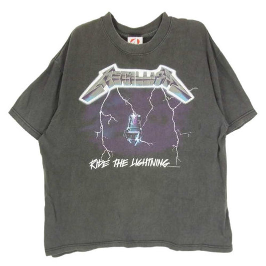 ヴィンテージ 1989 80s 90s ACMEボディ Ride the Lightning METALLICA メタリカ バンド Tシャツ ブラック系 L【中古】
