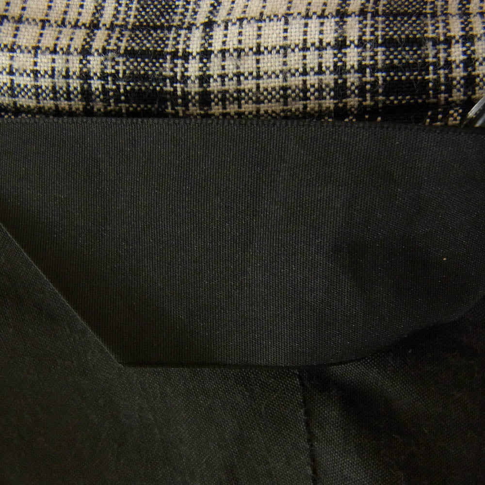 ESSAY エッセイ ES10SH-01 DRAPE SHIRT ドレープ レーヨン 長袖 チェック シャツ ブラック系 S【中古】