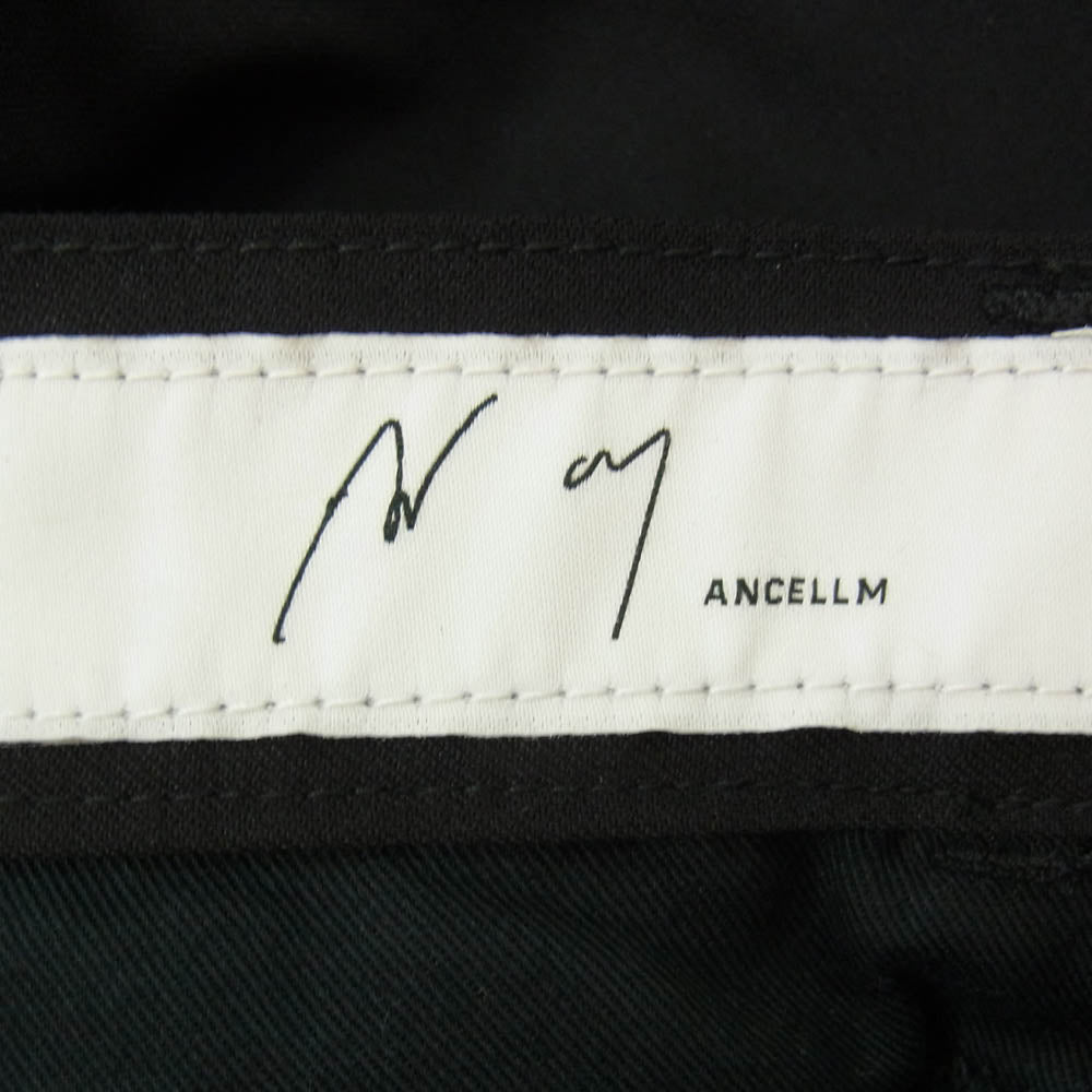 ANCELLM アンセルム ANC-PT44 W/P STRAIGHT PANTS ウール混ポリ スラックス ストレート パンツ ブラック系 2【中古】