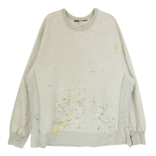 ANCELLM アンセルム 23AW ANC-CT29 HAND PAINTING SWEAT SHIRT ハンド ペイント加工 プルオーバー スウェット トレーナー グレー系 2【中古】