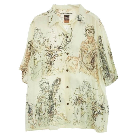 WACKO MARIA ワコマリア GHOST IN THE SHELL 攻殻機動隊 HAWAIIAN SHIRT TYPE-5 レーヨン 半袖 ハワイアン シャツ オフホワイト系 XL【中古】