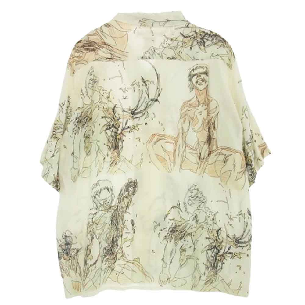WACKO MARIA ワコマリア GHOST IN THE SHELL 攻殻機動隊 HAWAIIAN SHIRT TYPE-5 レーヨン 半袖 ハワイアン シャツ オフホワイト系 XL【中古】