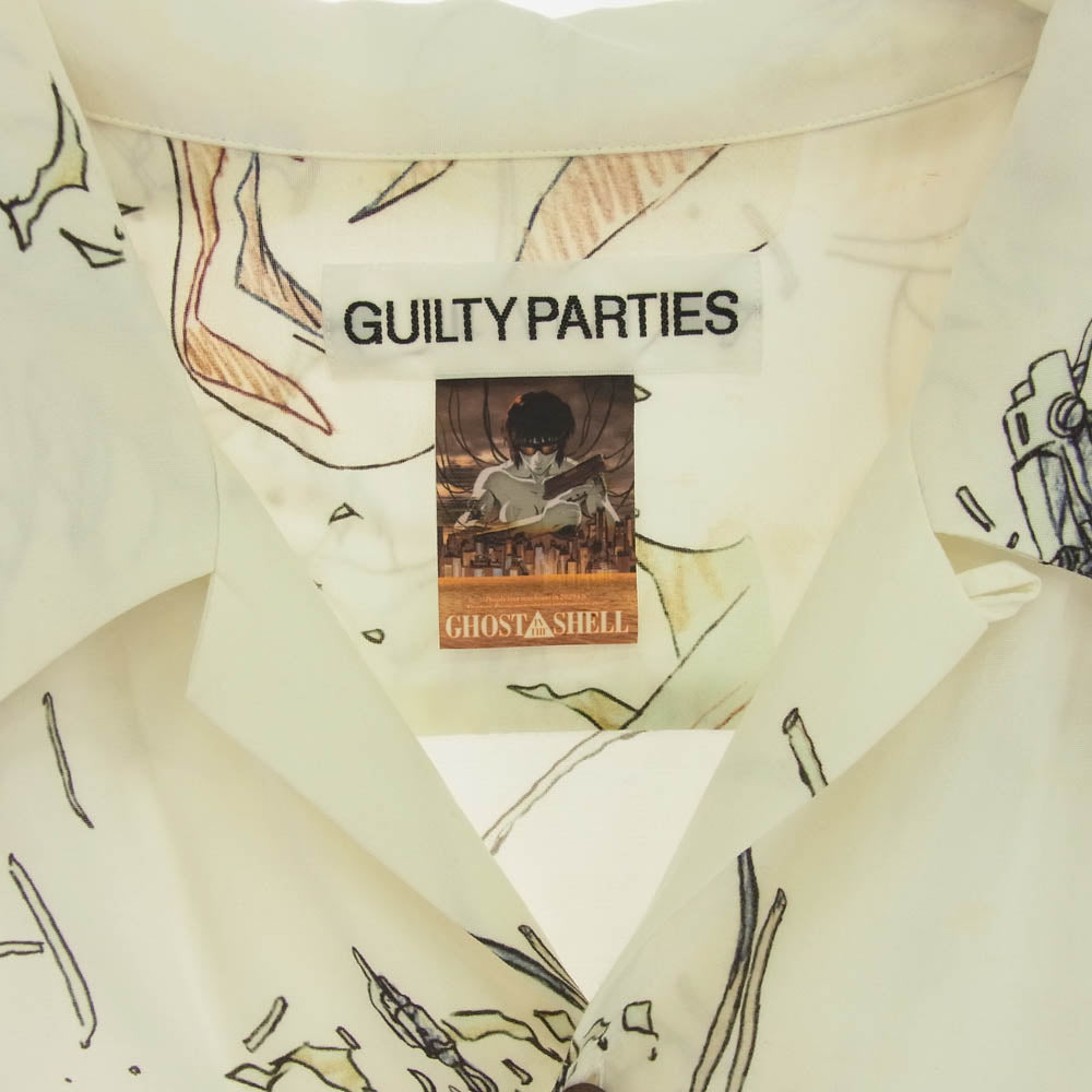 WACKO MARIA ワコマリア GHOST IN THE SHELL 攻殻機動隊 HAWAIIAN SHIRT TYPE-5 レーヨン 半袖 ハワイアン シャツ オフホワイト系 XL【中古】