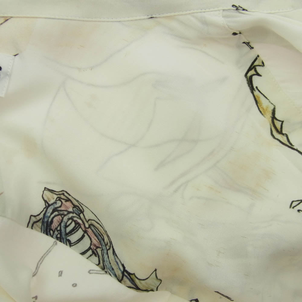 WACKO MARIA ワコマリア GHOST IN THE SHELL 攻殻機動隊 HAWAIIAN SHIRT TYPE-5 レーヨン 半袖 ハワイアン シャツ オフホワイト系 XL【中古】