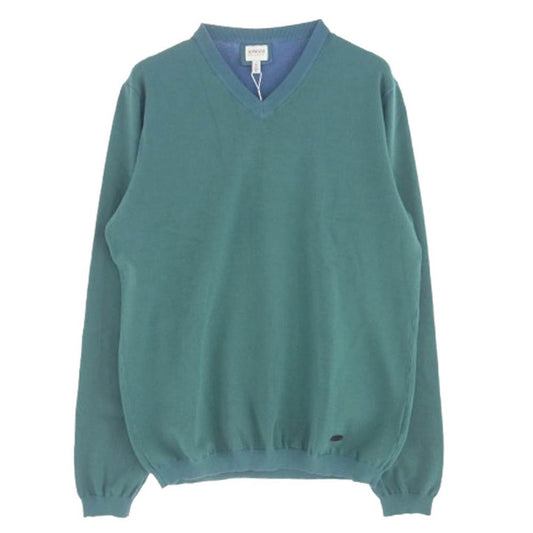 ARMANI COLLEZIONI アルマーニコレッツォーニ Vネック ニット グリーン系 52【極上美品】【中古】