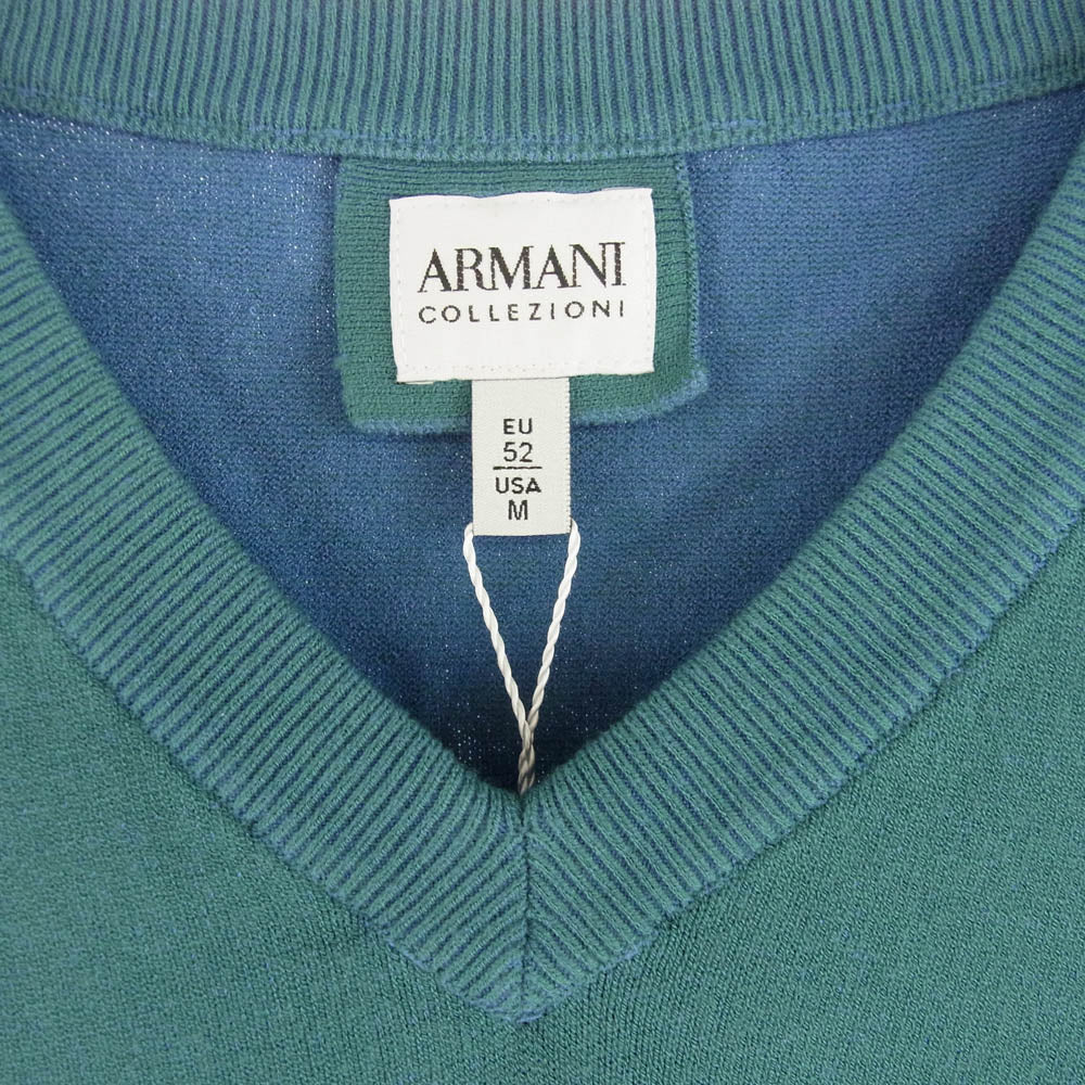 ARMANI COLLEZIONI アルマーニコレッツォーニ Vネック ニット グリーン系 52【極上美品】【中古】