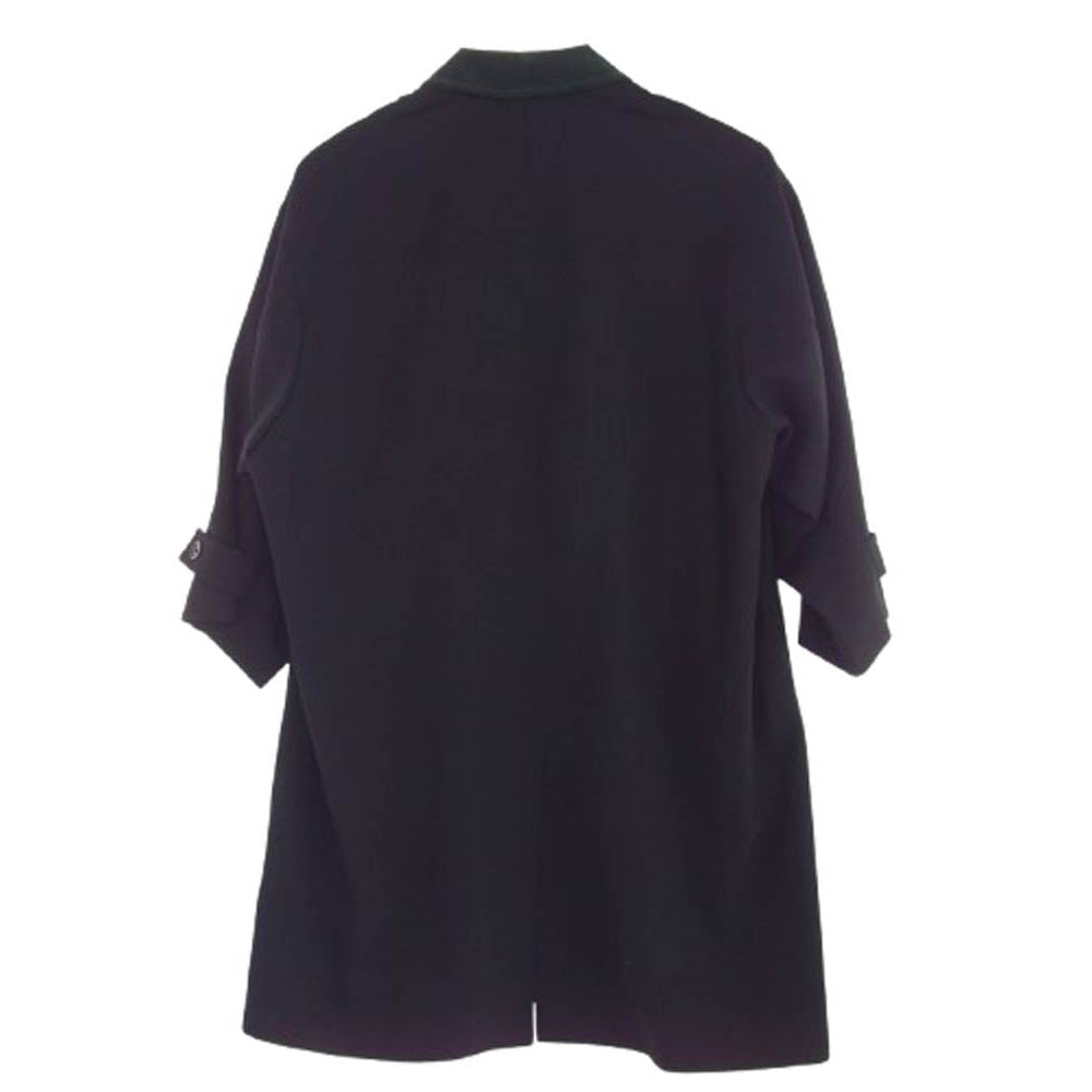 GRAPHPAPER グラフペーパー 22AW GM223-10171 Hard Gabardine Soutien Collar Coat コーデュロイ襟 比翼ボタン ウール ハード ギャバジン ステンカラー コート ブラック系 2【中古】