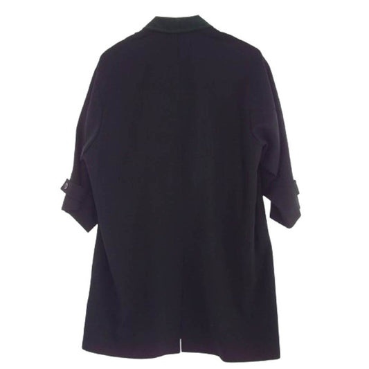 GRAPHPAPER グラフペーパー 22AW GM223-10171 Hard Gabardine Soutien Collar Coat コーデュロイ襟 比翼ボタン ウール ハード ギャバジン ステンカラー コート ブラック系 2【中古】