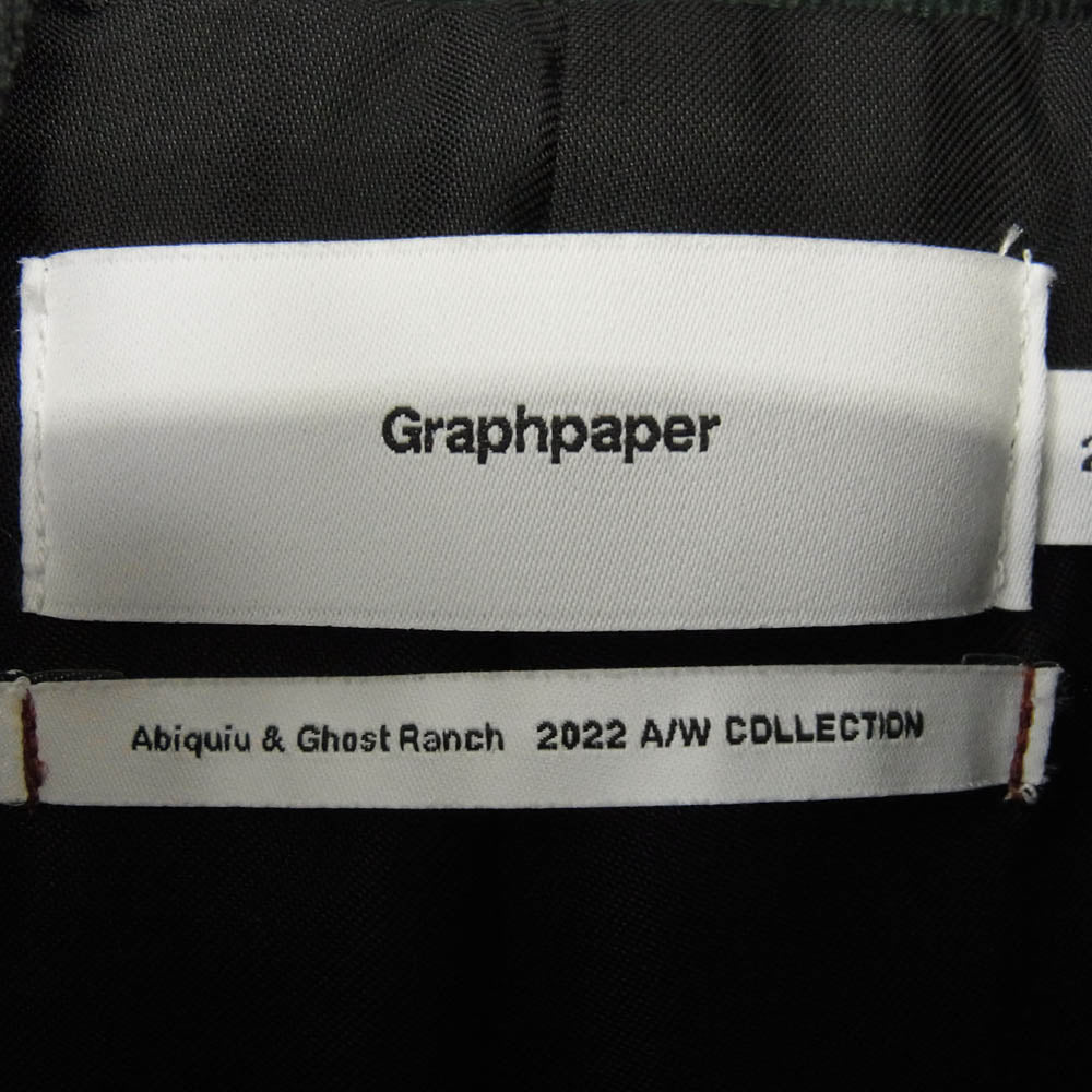 GRAPHPAPER グラフペーパー 22AW GM223-10171 Hard Gabardine Soutien Collar Coat コーデュロイ襟 比翼ボタン ウール ハード ギャバジン ステンカラー コート ブラック系 2【中古】