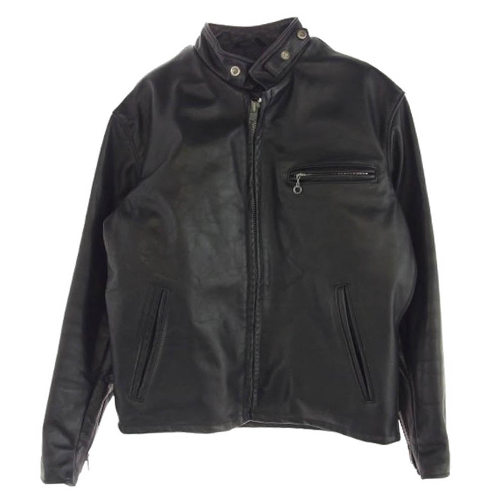 schott ショット 641NS サボテンタグ 復刻 シングル ライダース ジャケット ブラック系 40【中古】