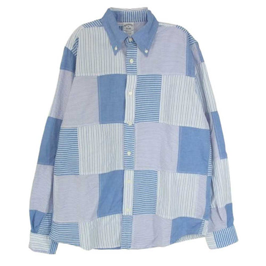 Brooks Brothers ブルックスブラザーズ パッチワーク 長袖 シャツ ブルー系 M【中古】