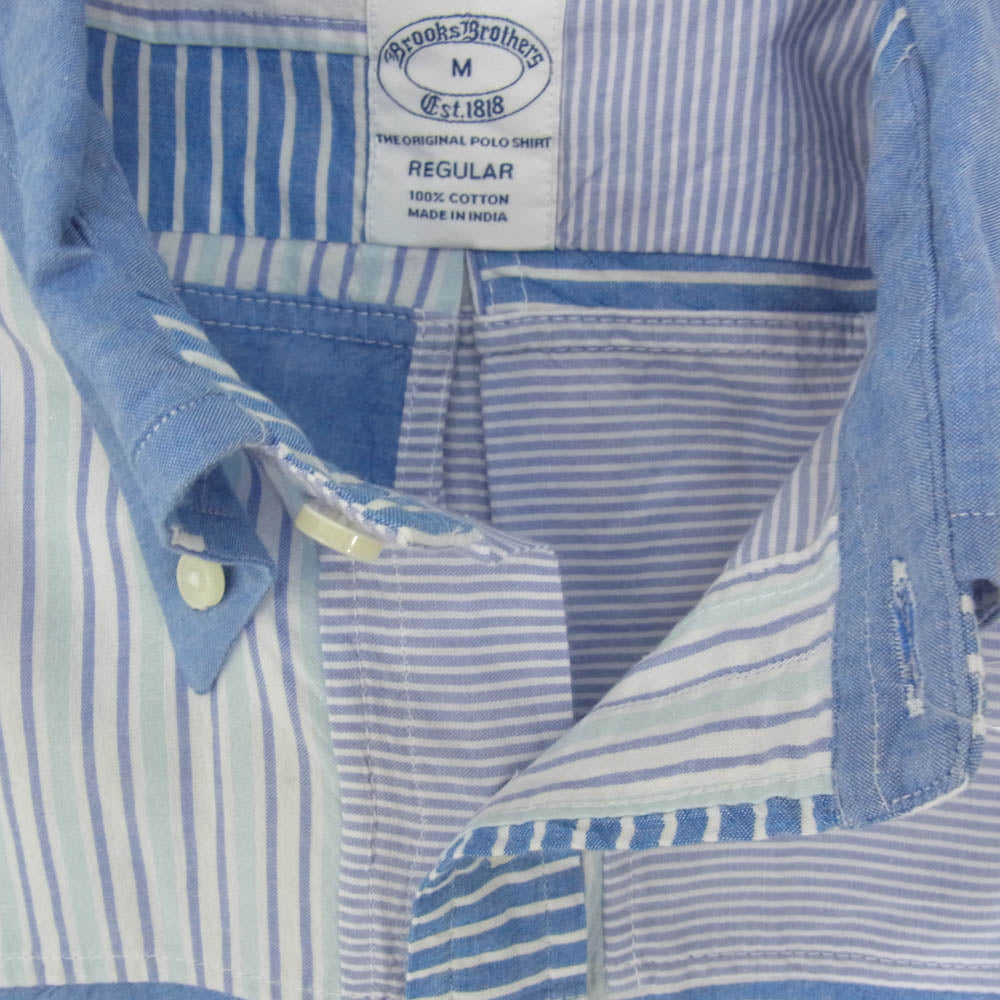 Brooks Brothers ブルックスブラザーズ パッチワーク 長袖 シャツ ブルー系 M【中古】