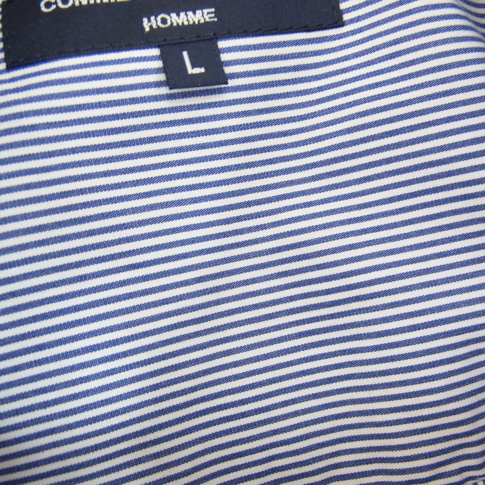 COMME des GARCONS HOMME コムデギャルソンオム 25SS HN-B020 Cotton stripe x cotton check shirt コットン ストライプ チェック 切替 長袖シャツ ブルー系 L【中古】