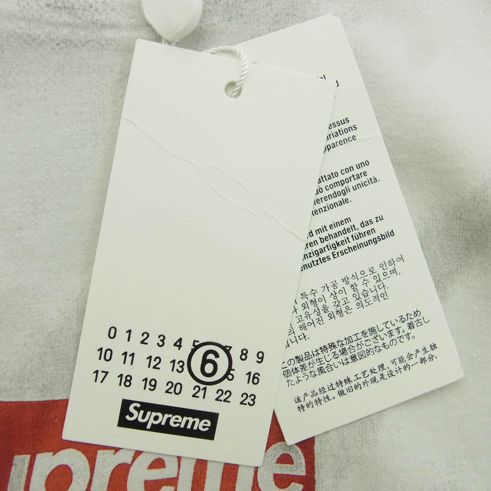 Supreme シュプリーム 24SS MM6 Maison Margiela Box Logo Tee 転写 ボックスロゴ Tシャツ ホワイト系 グレー系 M【新古品】【未使用】【中古】