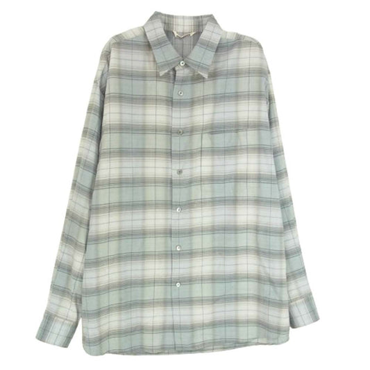AURALEE オーラリー 25SS A25SS01LC SUPER LIGHT WOOL CHECK SHIRT ライト ウール チェック 長袖 シャツ グレー系 5【美品】【中古】