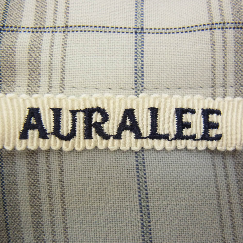 AURALEE オーラリー 25SS A25SS01LC SUPER LIGHT WOOL CHECK SHIRT ライト ウール チェック 長袖 シャツ グレー系 5【美品】【中古】