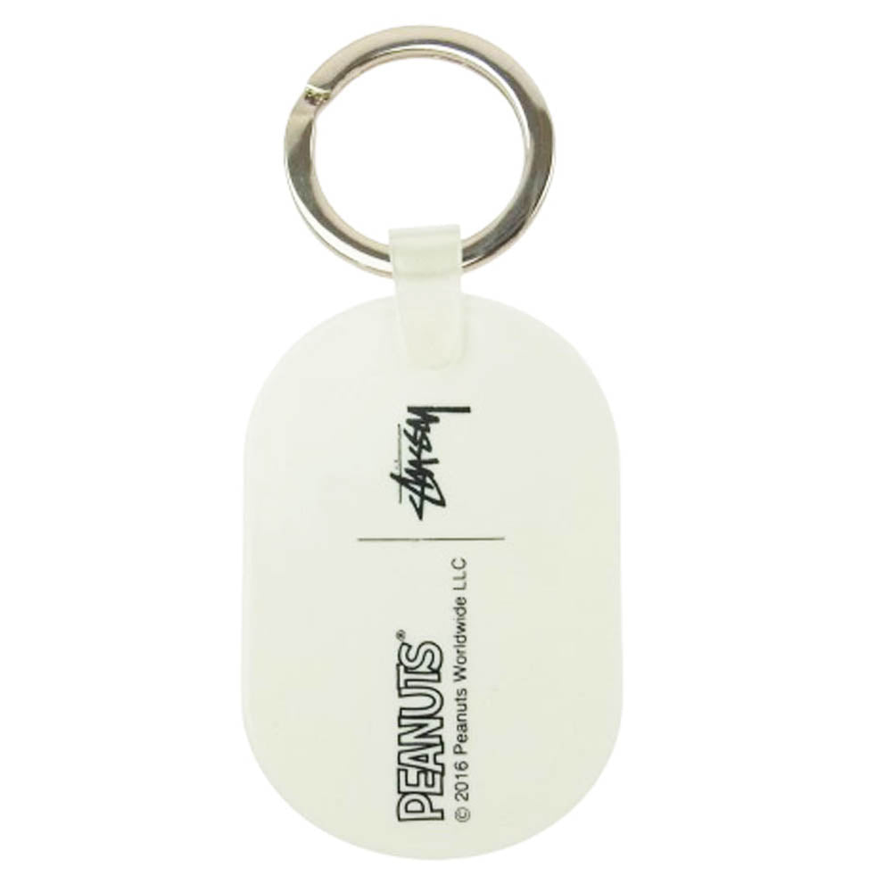 STUSSY ステューシー × PEANUTS ピーナッツ SNOOPY スヌーピー キーホルダー ホワイト系【新古品】【未使用】【中古】