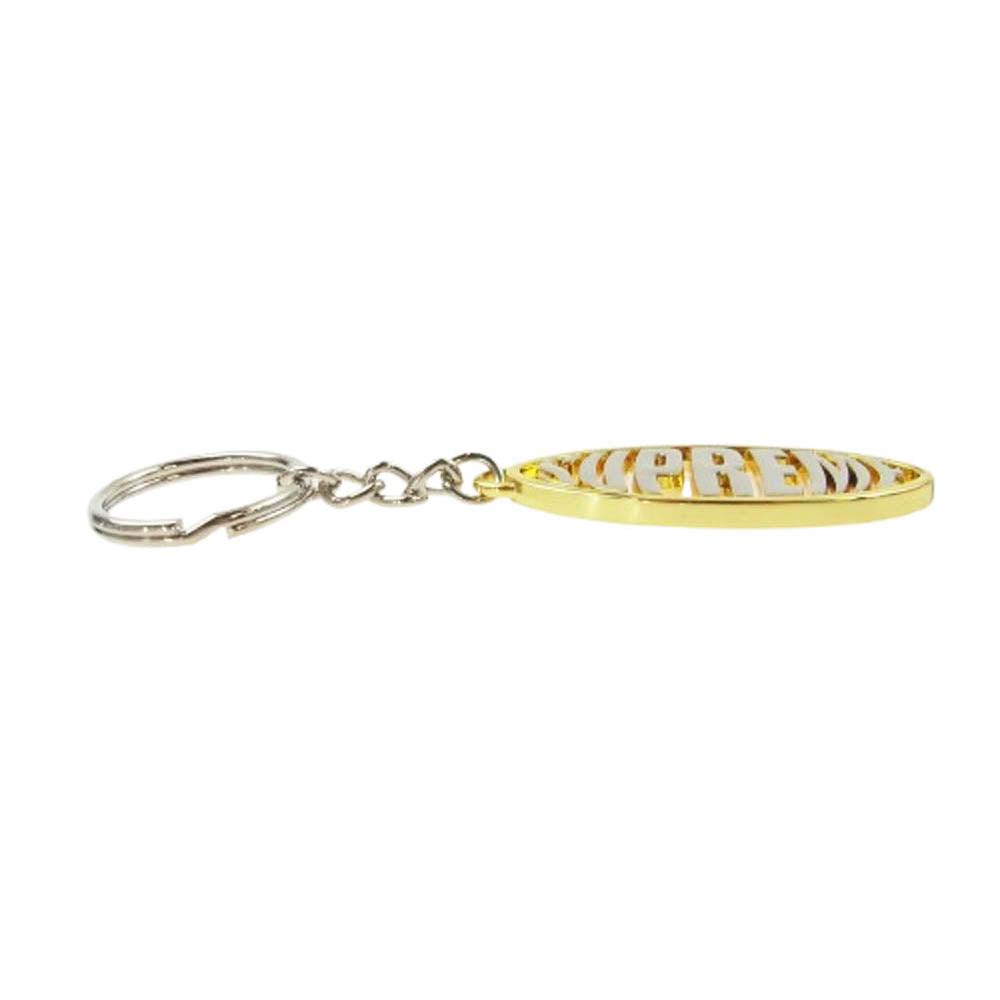 Supreme シュプリーム 17SS Oval Logo Keychain ロゴデザイン キーホルダー キーチェーン シルバー系 ゴールド系【新古品】【未使用】【中古】