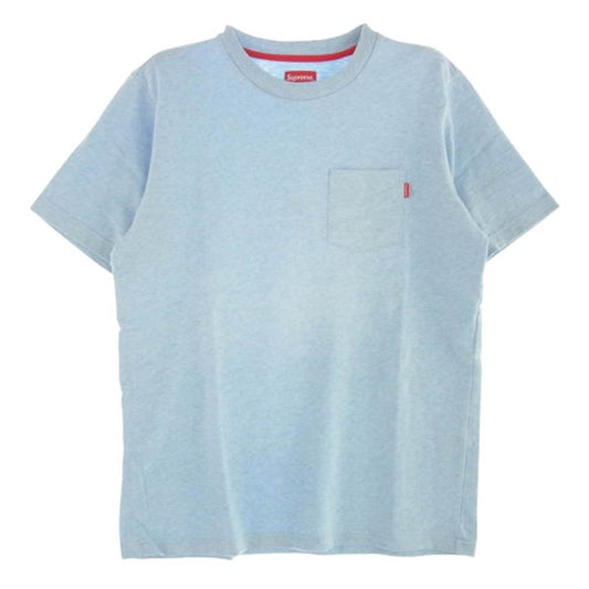 Supreme シュプリーム 14AW POCKET TEE ポケット Tシャツ ライトブルー系 M【中古】
