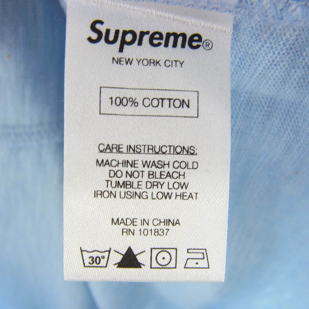 Supreme シュプリーム 14AW POCKET TEE ポケット Tシャツ ライトブルー系 M【中古】