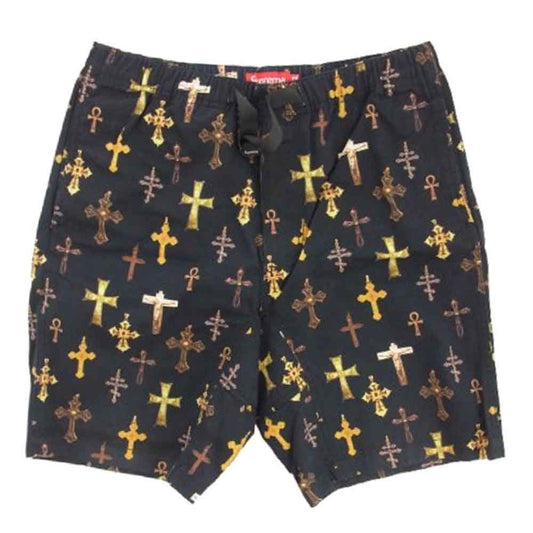 Supreme シュプリーム 13SS crosses belted short クロス柄 ショーツ ブラック系 32【中古】