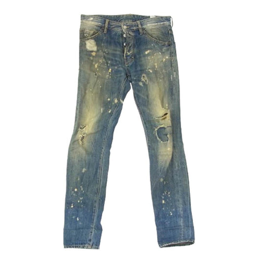 DSQUARED2 ディースクエアード 15SS S7 4LA0711 S30281 COOL GUY JEAN クール ガイ ジーン ボタンフライ ダメージ加工 デニム パンツ インディゴブルー系 42【中古】