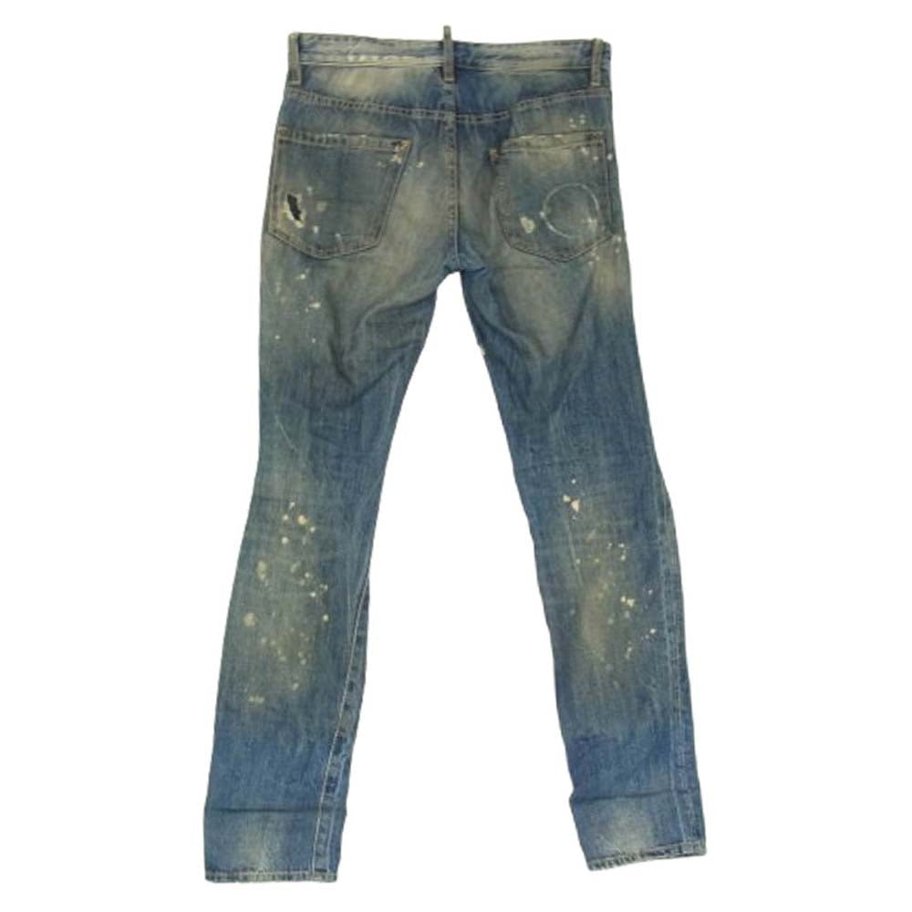 DSQUARED2 ディースクエアード 15SS S7 4LA0711 S30281 COOL GUY JEAN クール ガイ ジーン ボタンフライ ダメージ加工 デニム パンツ インディゴブルー系 42【中古】