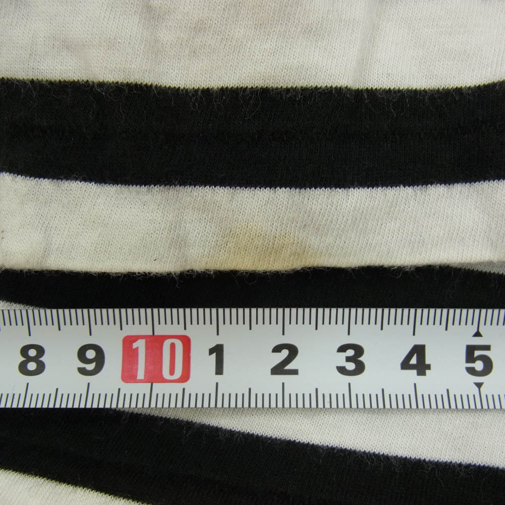 Yohji Yamamoto POUR HOMME ヨウジヤマモトプールオム HW-T15-270 ボーダー スタッフ レーヨン 長袖  Tシャツ ブラック系 3【中古】