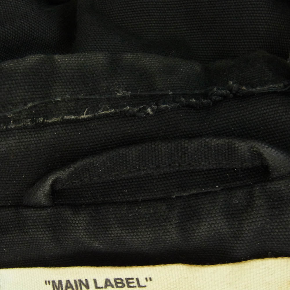 OFF-WHITE オフホワイト WORK COAT Virgil Abloh ワーク スタッフ ステンカラー コート ブラック系 S【中古】