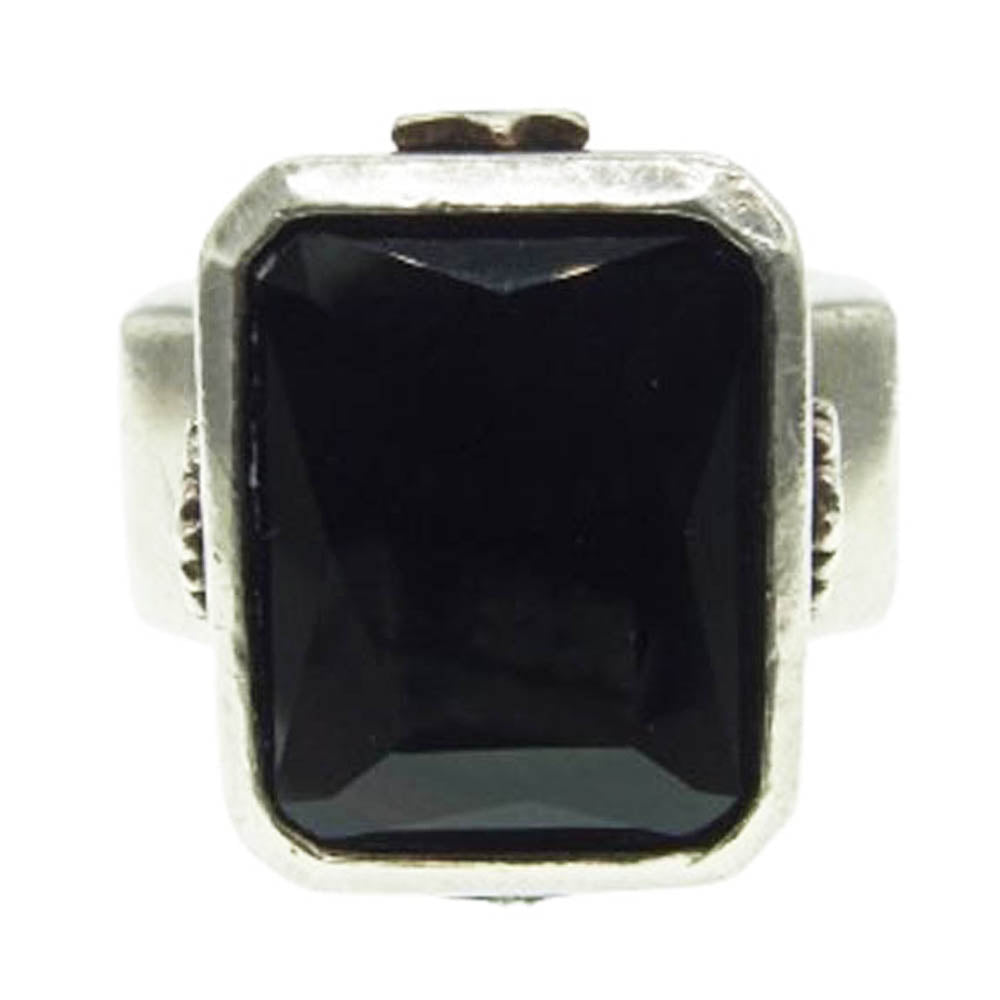 ROYAL ORDER ロイヤルオーダー GOD SQUARE w/CRYSTAL ゴッド スクエア ストーン リング ゴッドリング シルバー系 18.5~19号【中古】