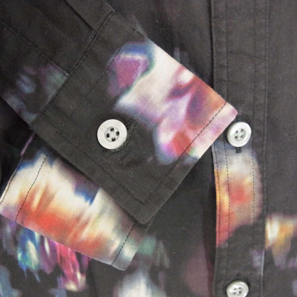 Paul Smith ポール・スミス 223608 総柄 薔薇 ローズ 長袖 レギュラーカラー シャツ ブルー ブラック系 M【中古】