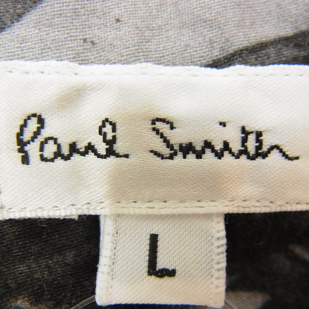 Paul Smith ポール・スミス 133267 総柄 薔薇 ローズ 長袖 グラデーション レギュラーカラー シャツ レッド系 L【中古】