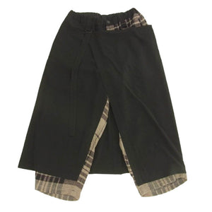 Yohji Yamamoto POUR HOMME ヨウジヤマモトプールオム 20AW HR-P66-876 二重ラップ Pチェック柄 パンツ ブラック系 2【中古】