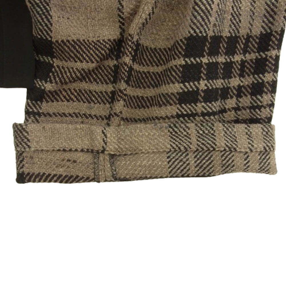 Yohji Yamamoto POUR HOMME ヨウジヤマモトプールオム 20AW HR-P66-876 二重ラップ Pチェック柄 パンツ ブラック系 2【中古】