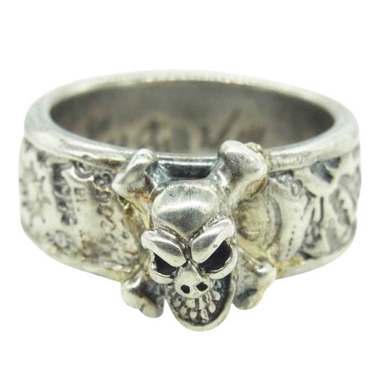 BILL WALL LEATHER ビルウォールレザー クロスボーンスカル オン バンデット グラフィティ リング シルバー系 14号【中古】