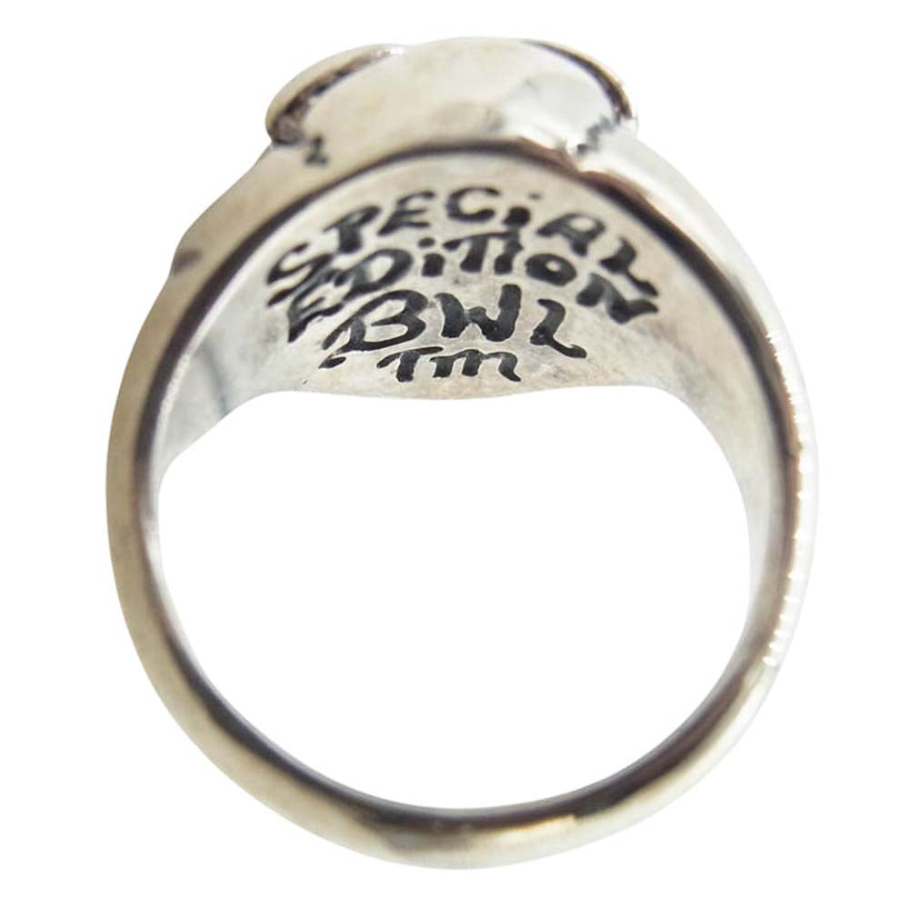 BILL WALL LEATHER ビルウォールレザー Small Good Luck Scull スモール グッドラック スカル リング w/ストーンアイ シルバー系 パープル系 8号【中古】