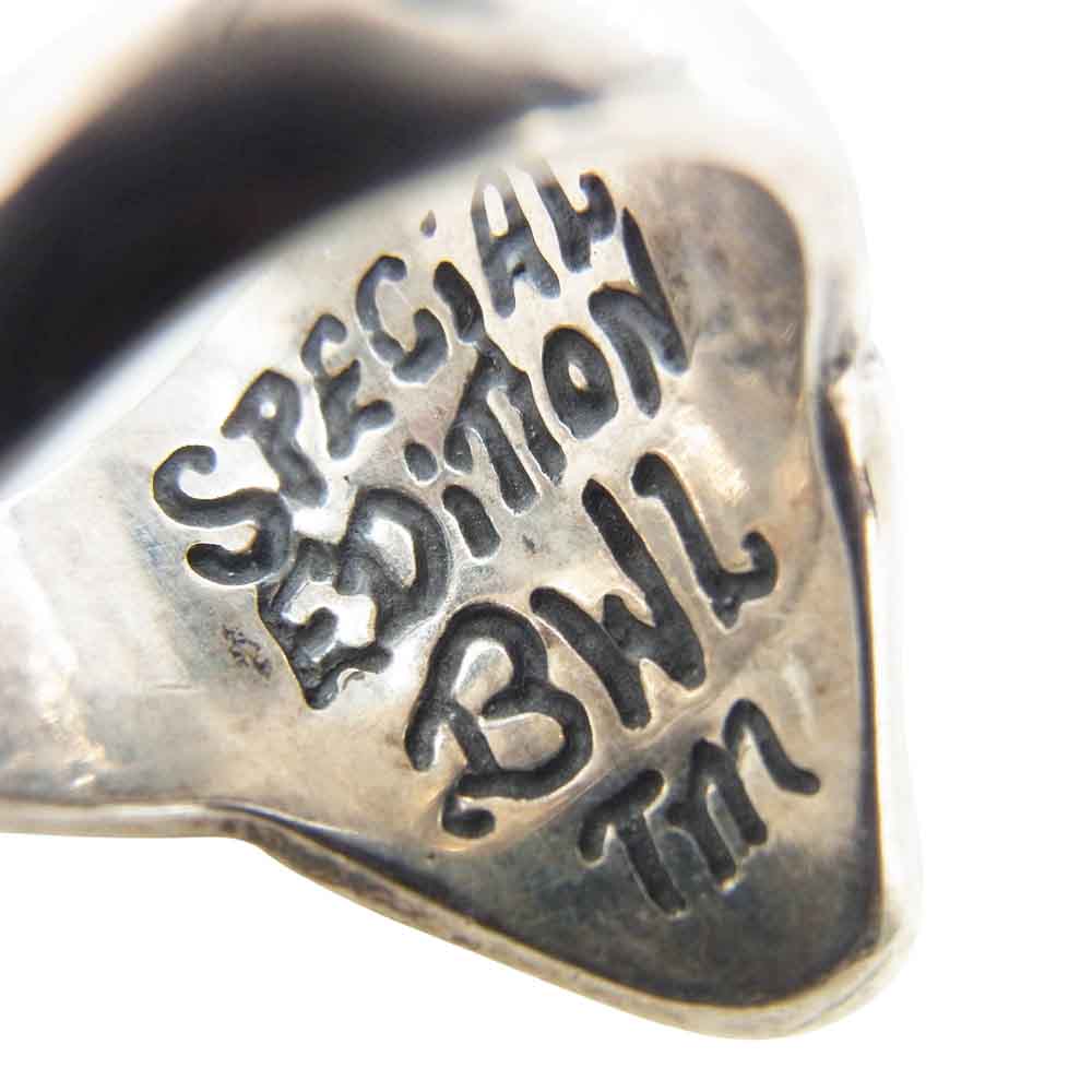 BILL WALL LEATHER ビルウォールレザー Small Good Luck Scull スモール グッドラック スカル リング w/ストーンアイ シルバー系 パープル系 8号【中古】